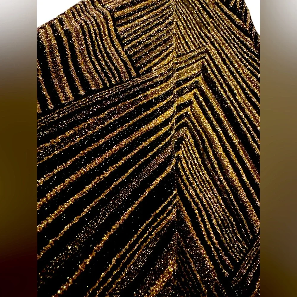 Nekane NKN Stylish High Rise Black & Gold Flared Pants. S/M. 
13.5" W 12"R 29" I - Picture 2 of 4